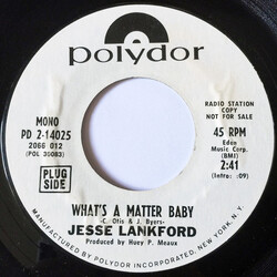 Jesse Lankford What's A Matter Baby USED VINYL 7INCH 45 RPM PROMO MONO
