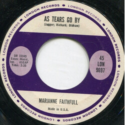 Marianne Faithfull As Tears Go By USED VINYL 7INCH 45 RPM