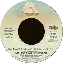 Melissa Manchester You Should Hear How She Talks About You USED VINYL 7INCH 45 RPM STYRENE STEREO
