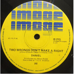 Daniel (15) Two Wrongs Don't Make A Right USED VINYL 7INCH 45 RPM SINGLE