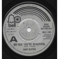 Gary Glitter Oh Yes! You're Beautiful USED VINYL 7INCH 45 RPM SINGLE PROMO