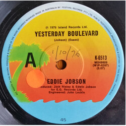 Eddie Jobson Yesterday Boulevard / On A Still Night USED VINYL 7INCH 45 RPM SINGLE
