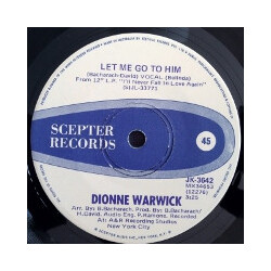 Dionne Warwick Let Me Go To Him / Loneliness Remembers What Happiness Forgets USED VINYL 7INCH 45 RPM SINGLE