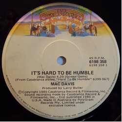 Mac Davis It's Hard To Be Humble USED VINYL 7INCH 45 RPM SINGLE