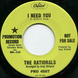 The Rationals I Need You USED VINYL 7INCH 45 RPM PROMO