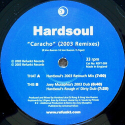 Hardsoul Caracho (2003 Remixes) VINYL 12" USED