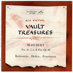 Franz Schubert / Arthur Rubinstein / Jascha Heifetz / Emanuel Feuermann Trio No. 1, In B Flat, Op. 99 Vinyl LP USED