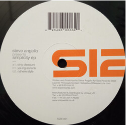Steve Angello Simplicity EP USED VINYL 12INCH 33 S RPM EP