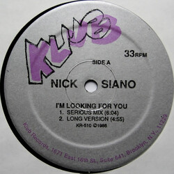 Nicky Siano I'm Looking For You USED VINYL 12INCH 33 S RPM