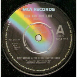 Rick Nelson & The Stone Canyon Band Rock And Roll Lady USED VINYL 7INCH 45 RPM SINGLE PROMO