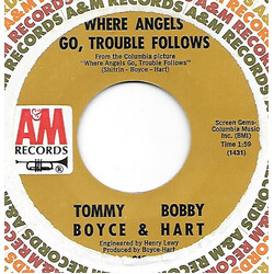 Boyce & Hart Where Angels Go, Trouble Follows / Goodbye Baby (I Don't Want To See You Cry) USED VINYL 7INCH 45 RPM SINGLE STYRENE