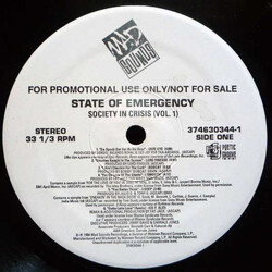 Various State Of Emergency - Society In Crisis (Vol. 1) Vinyl LP USED