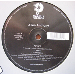 Allen Anthony Alright USED VINYL 12INCH 33 S RPM