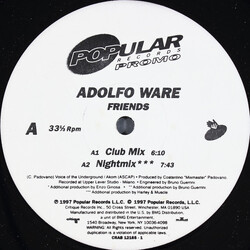 Adolfo Ware Friends USED VINYL 12INCH 33 S RPM MAXI-SINGLE PROMO