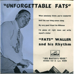 Fats Waller & His Rhythm Unforgettable Fats USED VINYL 7INCH 45 RPM EP