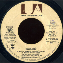 War Ballero USED VINYL 7INCH 45 RPM SINGLE STYRENE