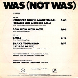 Was (Not Was) Selections From Born To Laugh At Tornadoes USED VINYL 12INCH PROMO SAMPLER