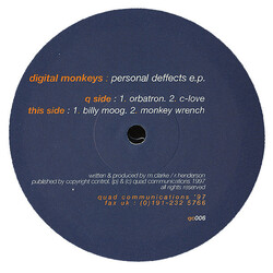 Digital Monkeys Personal Deffects E.P. USED VINYL 12INCH EP