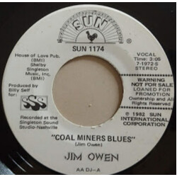 Jim Owen Coal Miners Blues USED VINYL 7INCH 45 RPM SINGLE PROMO