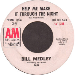 Bill Medley Help Me Make It Through The Night / Hung On You USED VINYL 7INCH PROMO