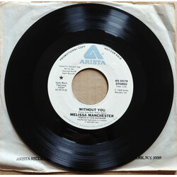 Melissa Manchester Without You USED VINYL 7INCH PROMO STYRENE STEREO MONO