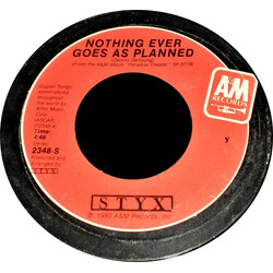 Styx Nothing Ever Goes As Planned USED VINYL 7INCH 45 RPM STEREO