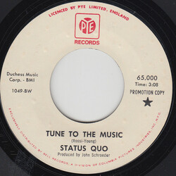 Status Quo Tune To The Music USED VINYL 7INCH SINGLE PROMO