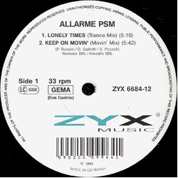 Allarme PSM Lonely Times / Keep On Movin' / Unchained Melody USED VINYL 12INCH 33 S RPM