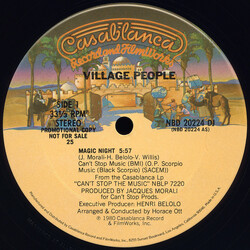 Village People Magic Night USED VINYL 12INCH 33 S RPM PROMO