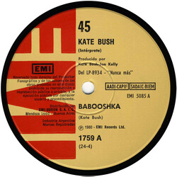 Kate Bush Babooshka USED VINYL 7INCH 45 RPM SINGLE