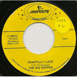 Big Bopper Chantilly Lace / Big Bopper's Wedding USED VINYL 7INCH 45 RPM SINGLE REISSUE STYRENE
