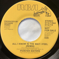 Pointer Sisters All I Know Is The Way I Feel USED VINYL 7INCH 45 RPM PROMO