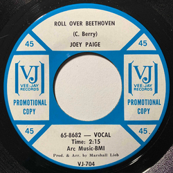 Joey Paige Roll Over Beethoven / Goodnight My Love Vinyl 7" USED