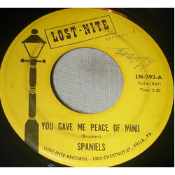 The Spaniels You Give Me Peace Of Mind / Please Don't Tease USED VINYL 7INCH 45 RPM REISSUE