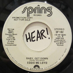Eddie Mcloyd Baby Get Down USED VINYL 7INCH 45 RPM PROMO