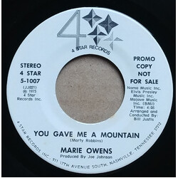 Marie Owens You Gave Me A Mountain USED VINYL 7INCH 45 RPM SINGLE PROMO