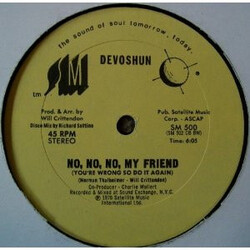 Devoshun No, No, No, My Friend (You're Wrong So Do It Again) USED VINYL 12INCH 45 RPM