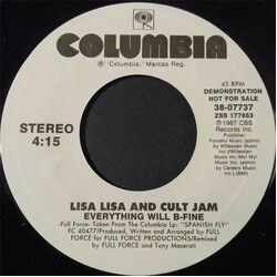 Lisa Lisa & Cult Jam Everything Will B-Fine USED VINYL 7INCH 45 RPM PROMO