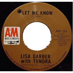Lisa Garber / The Tundra Let Me Know USED VINYL 7INCH 45 RPM SINGLE STEREO
