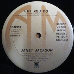 Janet Jackson Say You Do USED VINYL 12INCH 45 RPM