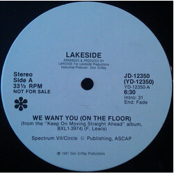 Lakeside We Want You (On The Floor) USED VINYL 12INCH 33 S RPM PROMO
