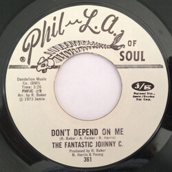 The Fantastic Johnny C Don't Depend On Me / Waitin' For The Rain USED VINYL 7INCH PROMO