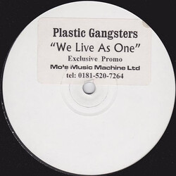 Plastic Gangsters (3) We Live As One USED VINYL 12INCH PROMO SINGLE SIDED WHITE LABEL