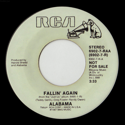 Alabama Fallin' Again Vinyl 7" USED