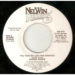 Karen Diggs You Take My Love For Granted VINYL 7" USED