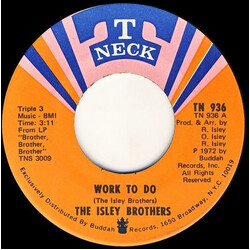 The Isley Brothers Work To Do USED VINYL 7INCH 45 RPM SINGLE