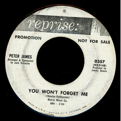 Peter James (14) You Won't Forget Me USED VINYL 7INCH 45 RPM PROMO