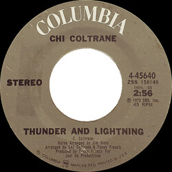 Chi Coltrane Thunder And Lightning VINYL 7" USED