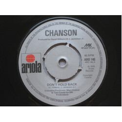 Chanson Don't Hold Back USED VINYL 7INCH 45 RPM SINGLE
