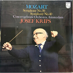 Wolfgang Amadeus Mozart / Josef Krips Symphony No. 39, Symphony No. 40 Vinyl LP USED